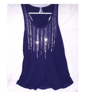 blue sequin tank